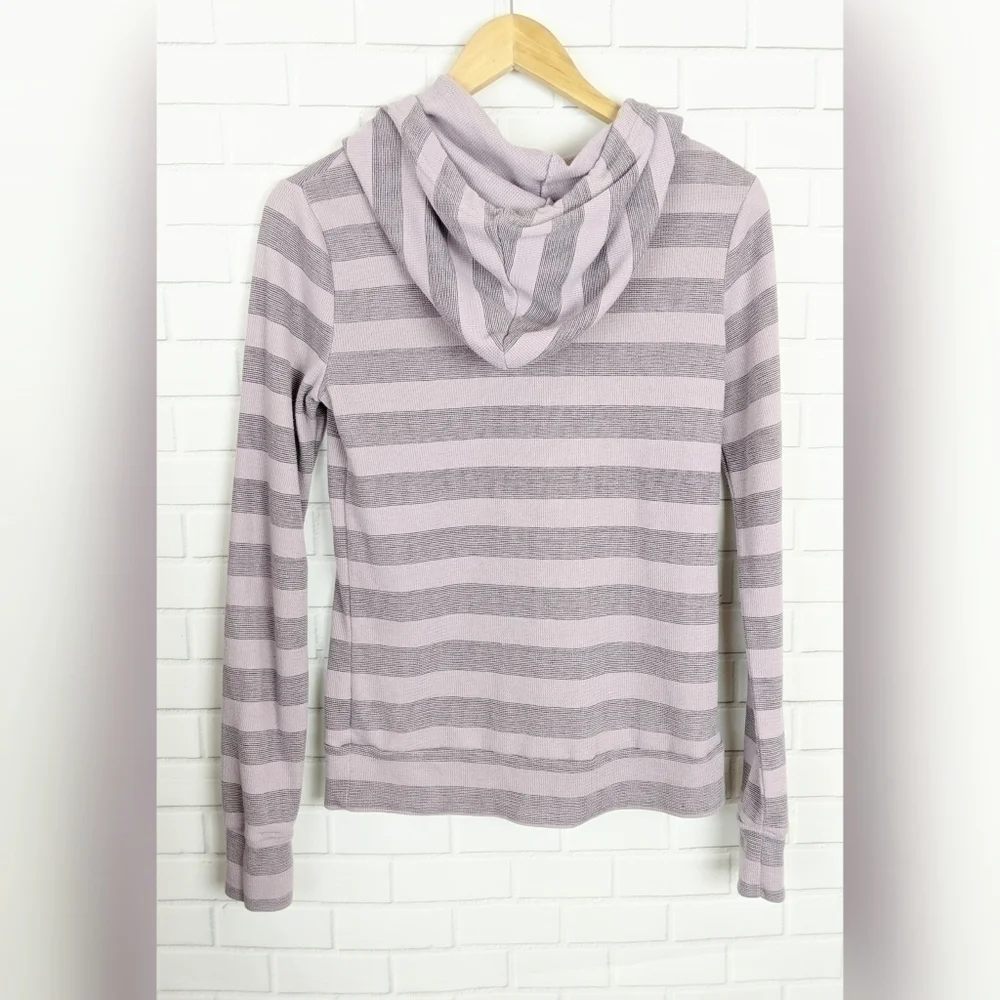 Volcom Pink Black striped‎ hoodie Long sleeve medium